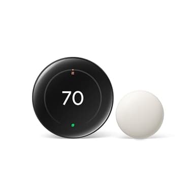 Google Nest Learning Thermostat (4th gen) + Nest Temperature Sensor (2nd gen) - Obsidian