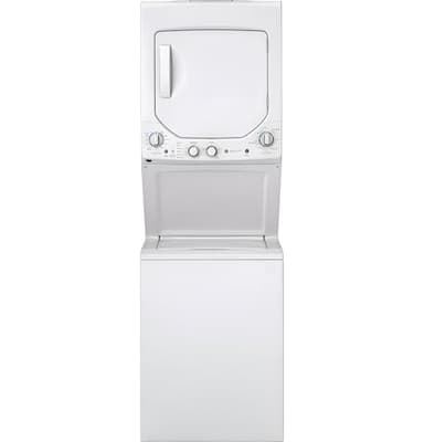 GE Unitized Spacemaker® 3.8 Cu. Ft. Washer and 5.9 Cu. Ft. Electric Dryer Laundry Center, 27-Inch, White – GUD24ESSMWW