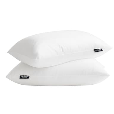 Farm To Home 100% Organic Cotton Cover Pillows Queen/Standard Size Set of 2, Down Alternative Hotel Quality Soft Bed Pillow for Back & Side Sleepers, Machine Washable, 20"x28", White