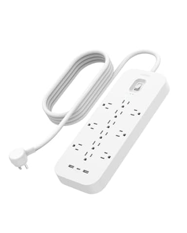 Belkin 12-Outlet Surge Protector Power Strip w/ 12 AC Outlets, 2 USB-A Ports and 1 USB-C Port, 6ft Cable, UL-listed w/ Overload & Overvoltage Protection + On/Off Switch - 3,480 Joules of Protection
