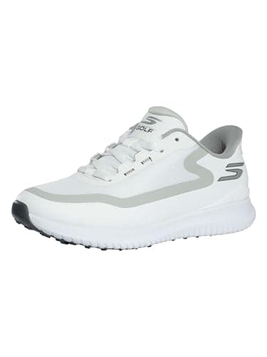 Skechers Men's Flight Spikeless Slip-in Golf Shoe Sneaker, White/Gray, 11.5