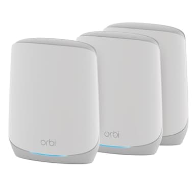 NETGEAR Orbi Whole Home Tri-Band WiFi 6 Mesh Network System (RBK753P) – Router with 2 Satellite Extenders – Security Features - Coverage up to 7,500 sq. ft., 75 Devices - AX5200 (Up to 5.2Gbps)