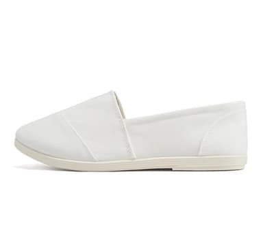 Soda Shoes Women's Obji Round Toe Casual Flat with Padded Insole (White Obji, 7)