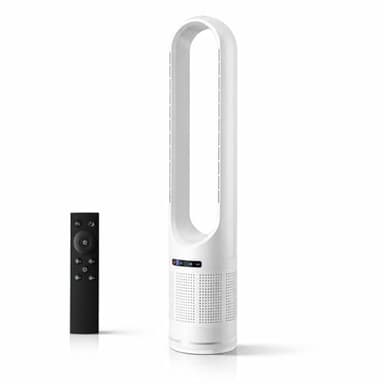 Zoolati 41" Bladeless Tower Fan with Air Filter, 80° Oscillating Fan with Remote Control, 8 Speeds, 8H Timer, Quiet Cooling Fan with LED Display, Standing Fan for Bedroom, Home, Office