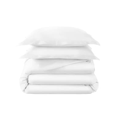 100% Organic Cotton Duvet Cover Queen Size - Naturally Soft Lightweight & Cooling Duvet Cover Set with Decorative Shams - Premium GOTS Certified 500 Thread Count Sateen Weave (White, Full/Queen)