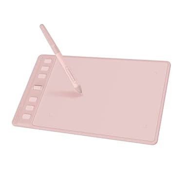 HUION Inspiroy 2 Small Drawing Tablet, Digital Art Tablet with Scroll Wheel, 6 Hot Keys, Battery-Free Stylus, Pink Graphics Tablet for Drawing, Design, Writing, Work with PC, Mac & Android