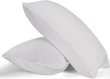 MZOIMZO Bed Pillows for Sleeping- Soft Density, Queen Size Set of 2, Cooling Hotel Quality with Premium Soft Down Alternative Fill for Back, Stomach or Side Sleepers, 45×70CM, Light Grey