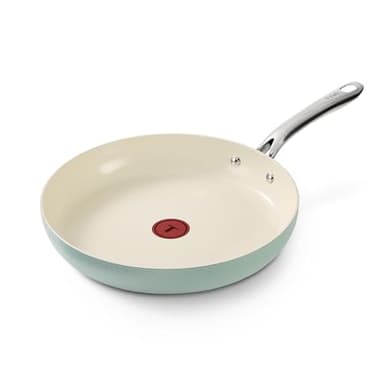 T-Fal Inspire Ceramic Frying Pans Nonstick 12 Inch Skillet, Oven Safe to 500°F, Cookware Stainless Steel Handle, Mint Green
