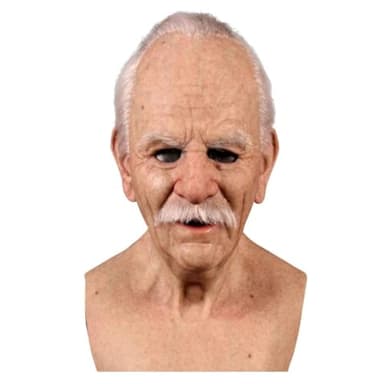 Realistic Masks For Adults Human Face Old Men Realistic Silicone Mask Realistic Grandpa Masks for Halloween (Beige)