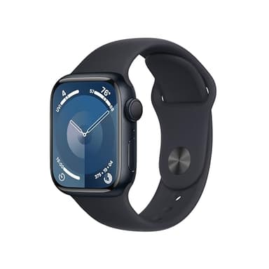 Apple Watch Series 9 [GPS 41mm] Smartwatch with Midnight Aluminum Case with Midnight Sport Band S/M. Fitness Tracker, ECG Apps, Always-On Retina Display, Water Resistant