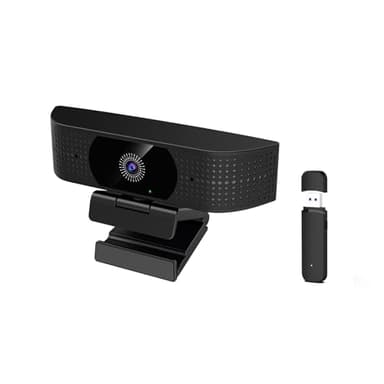 1080P Wireless Webcam for PC, Webcam with Noise-reducing Mic, 92°FOV，360° Rotation, Plug and Play, Wireless Camera Works with Skype, Zoom for Conference meetings, video calls (USB-powered Version)