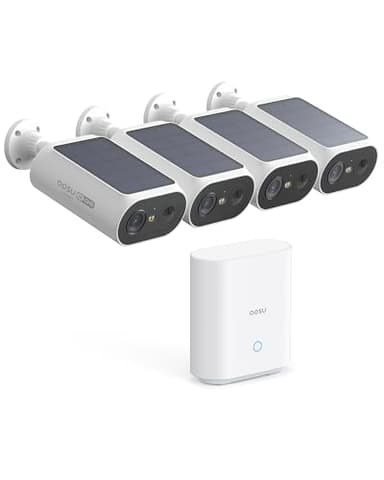 aosu Solar Security Cameras Wireless Outdoor, 2Mins DIY Installation, No Subscription Required Cameras for Home Security System, Local Storage, 2K Color Night Vision, 2.4&5GHz WiFi, 4 Cam-kit