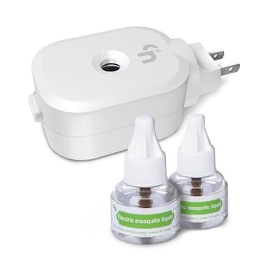 Ddrihlees Mosquito Repeller, Electronic Mosquito Repellent Plug in Indoor Use, Includes 2-Pack 280 Hr Repellent Refills, No Candles or Flames, DEET-Free, for Home, Bedroom, Office, Kitchen (White)