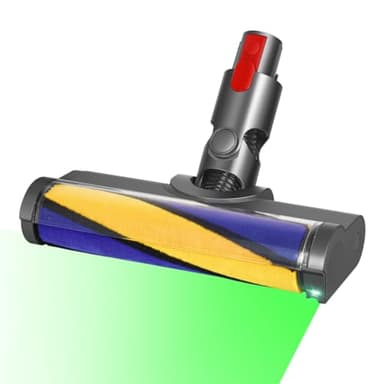 FUNTECK LED Soft Roller Cleaner Head Compatible with Dyson V11 V10 V8 V7 Vacuum Cleaners, Illuminating Hidden Dust and Debris and Ideal for Smooth Hard Floors