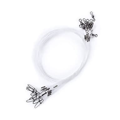 ZASIE 50lb Fluorocarbon Fishing Leader, 20in 100% Fluorocarbon Leader Line with Swivel and Snap, Saltwater and Freshwater Fishing Leaders, 10 Pack