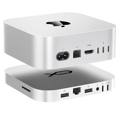 Mac mini M4 Dock, Beelink EX Mate Mini-A 80Gbps Docking Station, 2*M.2 PCIex2 SSD Slots, max 16TB Expansion, SD4.0 Card Slot, 2.5G LAN, 15W USB C PD3.0 Port, 2*USB A 5Gbps, 3.5mm Audio