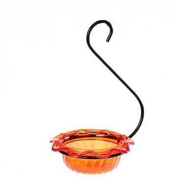 Birds Choice Oriole Single Cup Feeder | Hanging Bird Feeder for Grape Jelly, Fruits & Nectar | Durable Steel Hanger & Removable Cup | Sturdy for Garden, Backyard, & Outdoor | 3 oz Capacity, Orange