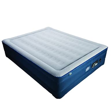 Serta Queen TPU Perfect Sleeper Air Mattress | Queen 18” | TPU Construction | Slumbertouch Knit Topper - Edge Protection | Air Mattress with Built-in Air Pump