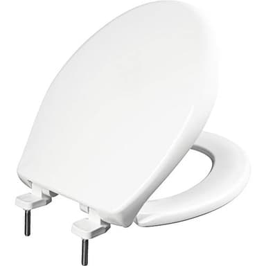 BEMIS 790TDGSL Commercial Heavy Duty Closed Front Toilet Seat with Cover, Industrial No Slam Seat with Secure Installation, Made in USA, Round, White