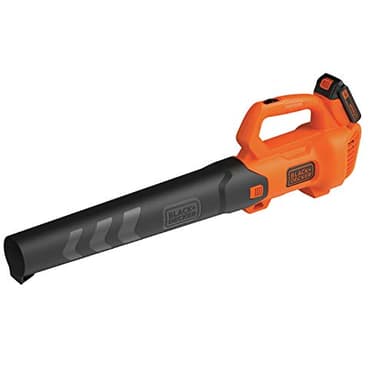BLACK+DECKER 20V MAX Cordless Leaf Blower with Battery and Charger, Powerful 2-Speed, Up to 90 MPH and 320 CFM Axial Lightweight Electric Leaf Blower (BCBL700D1)