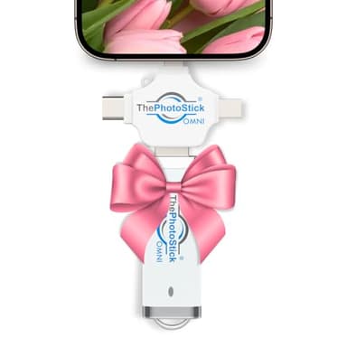 ThePhotoStick® Omni 64GB USB Flash Drive & Memory Stick Automatic Photo & Video Backup for iPhone, Android, Mac & PC – Universal Connection Easily Stores & Transfers Files