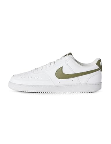 Nike Men's Court Vision Low Next Nature Shoes, White/Medium Olive, 10