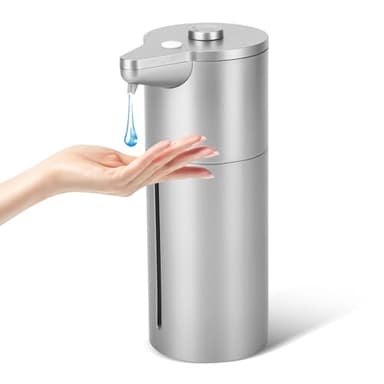 Aunmaon Automatic Soap Dispenser Touchless,Upgrade Adjustable Volume for Thick and Thin Liquid Battery Hand Soap Dispenser,Dish Soap Dispenser Kitchen Bathroom,Auto Soap Dispenser Hands Free Silver
