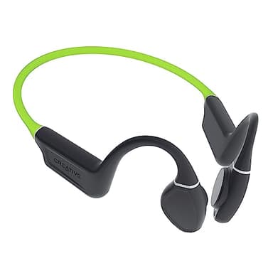 Creative Outlier Free+ Wireless Bone Conduction Headphones with Adjustable Transducers, IPX5 Sweat and Splash Resistance, Multipoint connectivity, Up to 10 Hours of Battery Life (Grey and Lime Green)