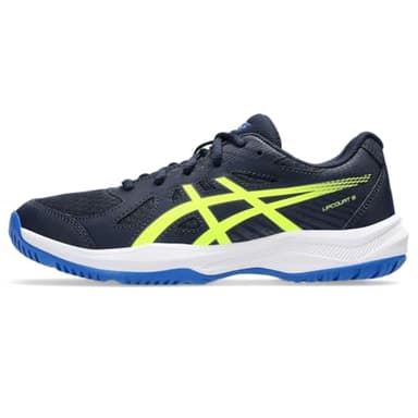 ASICS Kid's Upcourt 6 Grade School Volleyball Shoes, 5, Midnight/Safety Yellow