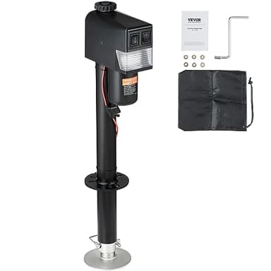 VEVOR Electric Tongue Jack, 3500lbs Capacity, 9.84"-33.85" Electric Trailer Jack with Waterproof Cover for RV, Horse, Utility Trailers