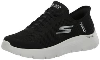 Skechers Women's Go Walk Flex Hands Free Slip-Ins - Grand Entry Sneaker, Black/White, 8.5 US