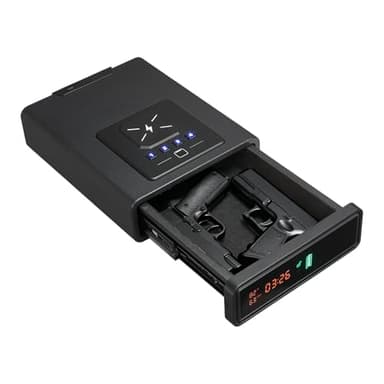 VEVOR Gun Safe, Pistol Handgun Drawer Safe with Fingerprint/Password/Key, 3-Way Quick Access Firearm Case Drawer with Screen for 2 Pistols & Magazines, Wireless Charging, for Desk Bedside Nightstand