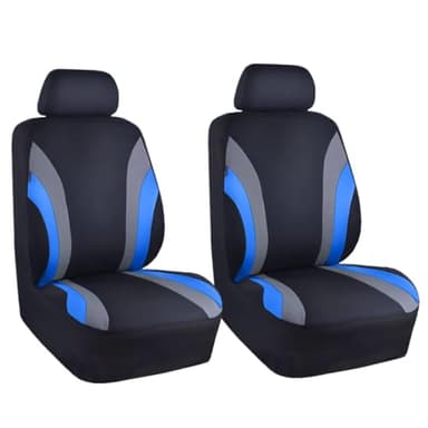 LAINLOY Car Front Seat Cover Set, Sporty Breathable Seat Covers with Removable Headrest Covers, Easy Installation Seat Protectors, Universal Car Interior Decoration, Airbag Compatible (Blue & Grey)