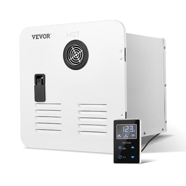 VEVOR RV Tankless Water Heater, Instant Shower with 15 x 15 inches White Door and Remote Controller, 42000BTU Optimized Comfort Performance Hot Water, Ideal for RVers' Family Everyday Use