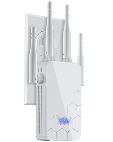 WiFi Extender Internet Booster, 10000 Sq.ft Long Range Repeater Wireless Routers Amplifier, Mesh Wi-Fi 80% Faster, 1 Tap Setup, Broader Than Ever, Support More Network Devices at Home