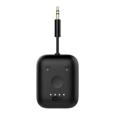 MEE Audio Connect Air in-Flight Bluetooth Wireless Audio Transmitter Adapter for up to 2 AirPods/Other Headphones; Works with All 3.5mm Aux Jacks on Airplanes, Gym Equipment, TVs, & Gaming Consoles