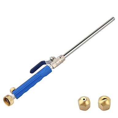 High Pressure Power Washer Attachment Wand, Hydro Jet Water Hose Nozzle,Watering Sprayer Cleaning Tool, Wand Lance for Gutter Patio Car Pet Window Glass Blue