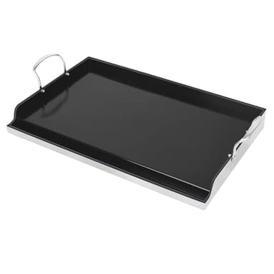 Utheer 25" x 16" Ceramic Nonstick Stainless Steel Griddle for Gas Grill, Charcoal, Large Stove Top Griddle, Non-Toxic, PFAS/PFOA/PTFE Free, Oven Up to 500°F, for BBQ, Camping & Kitchen, Black