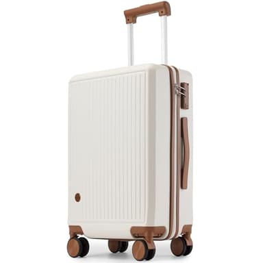 Hulsin Carry on Luggage with Spinner Wheels, 22x14x9 Airline Approved Carry-on Suitcase, Small Hardside Luggage with TSA Lock,Hard Shell Suitcase,Hard Case for Travel (White, 20-Inch)