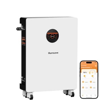 48V 300Ah LiFePO4 Lithium Battery Bluetooth with Active Balancing & Built-in Wheels, 200A & LCD Monitor, Grade A Cells, 10-Year Lifespan, 15.36kWh Power Perfect for Home Energy Storage, Solar System