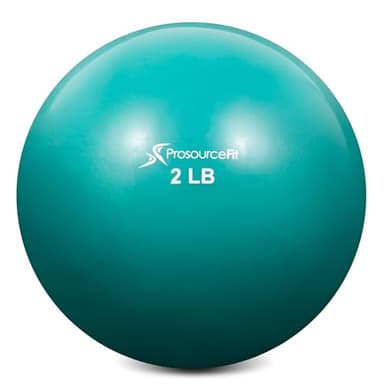 ProsourceFit Weighted Toning Exercise Balls for Pilates, Yoga, Strength Training and Physical Therapy, 2 lb, Aqua