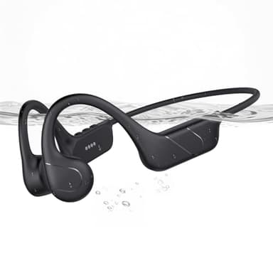 CXK Bone Conduction Headphones IPX8 Waterproof Swimming Headphones, Bluetooth 6.0 Open Ear Earbuds MP3 Mode with 32GB Memory, 12H Playtime, Underwater Wireless Headset Secure Fit for Running, Cycling