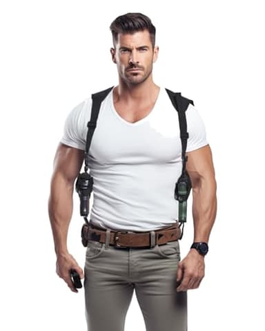 OUXWOM Gun Holster-Fits Compact to Large Handguns Concealed Carry Shoulder Holster with Magazine Pouch for Right and Left Hand Gun Accessories (Two Holsters)