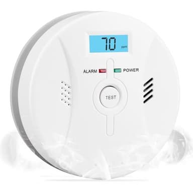 SHYEEH Smoke and Carbon Monoxide Detectors, Combination Smoke Alarm and Carbon Monoxide Detector Battery Powered, CO Detector Alarm with Sensitive Sensor, Sound Warning and LCD Display, CDR-803