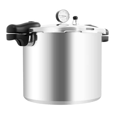 Pressure Cooker, 23 Quart Large Pressure Canner, Pressure Gauge & Pressure Regulator,Anti-scald Handle and Silicone Ring,Suitable for Canning, Steaming, and Stewing - Aluminium,Large Capacity,90kpa