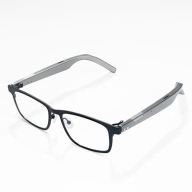 Dymesty Smart AI Glasses for Men & Women,Titanium Frame,Real-Time Translation, Meeting Recording, AI Assistant with ChatGPT, Open-Ear Bluetooth Speakers & Microphones, 48H Battery Life(C/Black)