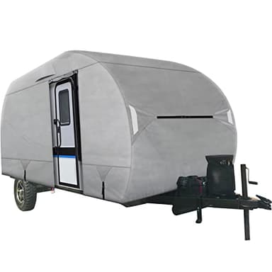 Leader Accessories R-POD Cover Travel Trailer RV Cover Teardrop Cover Windproof Extra Thick with Adhesive Repair Patches (r-pod tt Cover, Model 3 - Up to 17' 7" L)