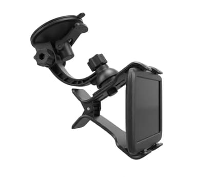 Ramtech Universal Truck GPS Windshield Mount for Tomtom GO 52 & Tomtom GO 620, Dual Clip, Adjustable Holder with Strong Suction Cup, 360-Degree Rotating GPS Mount for Semi Trucks, WMDC