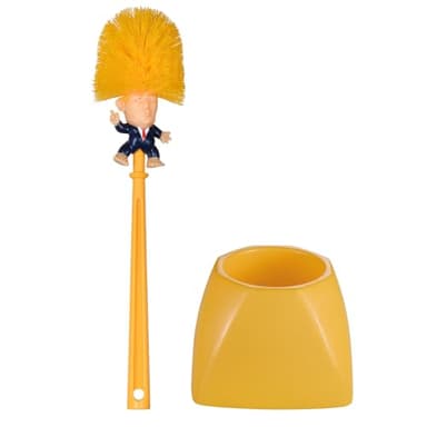 Creative Gift Spoof President Toilet Brush and Holder Set