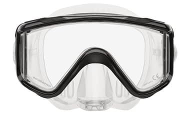 SCUBAPRO Crystal Vu Plus Scuba Mask with Purge Valve, with Ultra Clear Tri Lens for Diving, Black/Gray